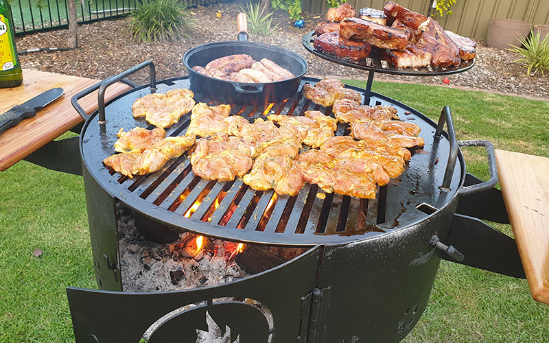 Open Fire Barbecue - Positioning of Meat